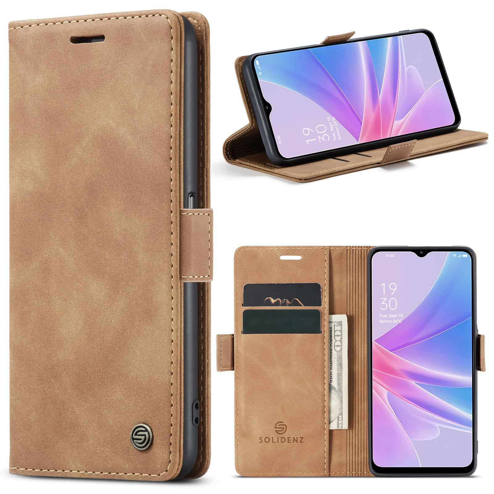 Solidenz Urban Book Oppo A78 5G hoesje - Bruin Main Image