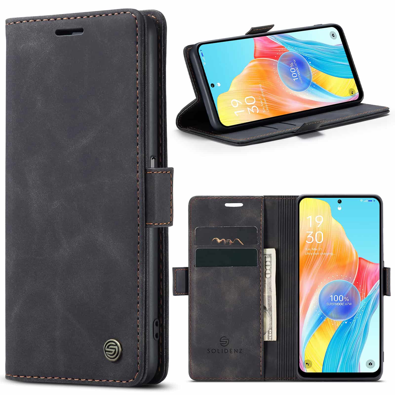 Solidenz Urban Book Oppo A98 5G hoesje - Zwart Main Image