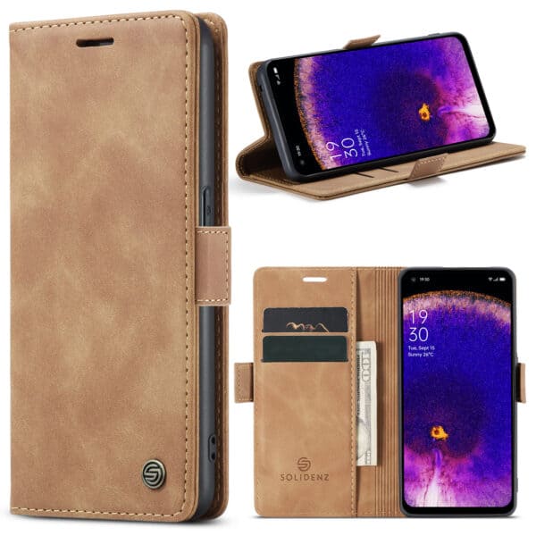 Solidenz Urban Book Oppo Find X5 Lite hoesje - Bruin