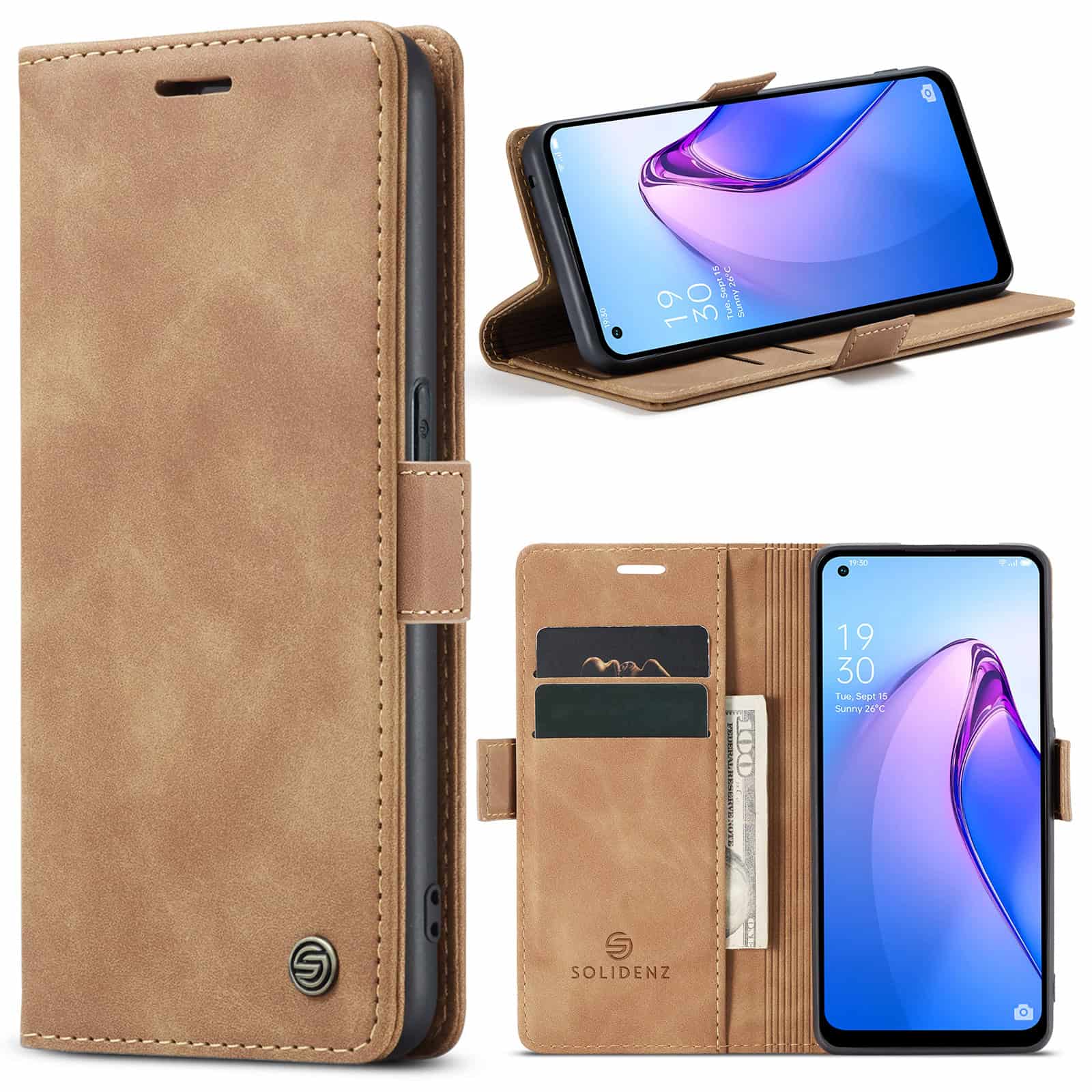 Solidenz Urban Book Oppo Reno8 5G hoesje - Bruin Main Image