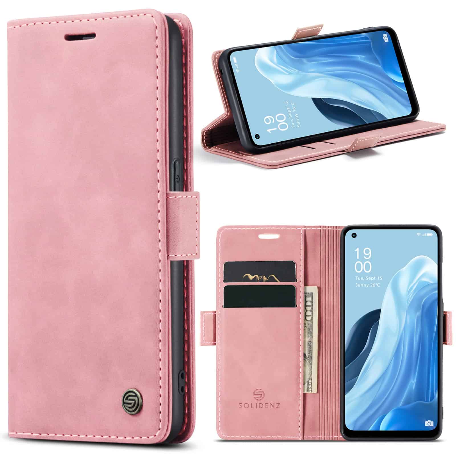 Solidenz Urban Book Oppo Reno8 Lite hoesje - Roze Main Image