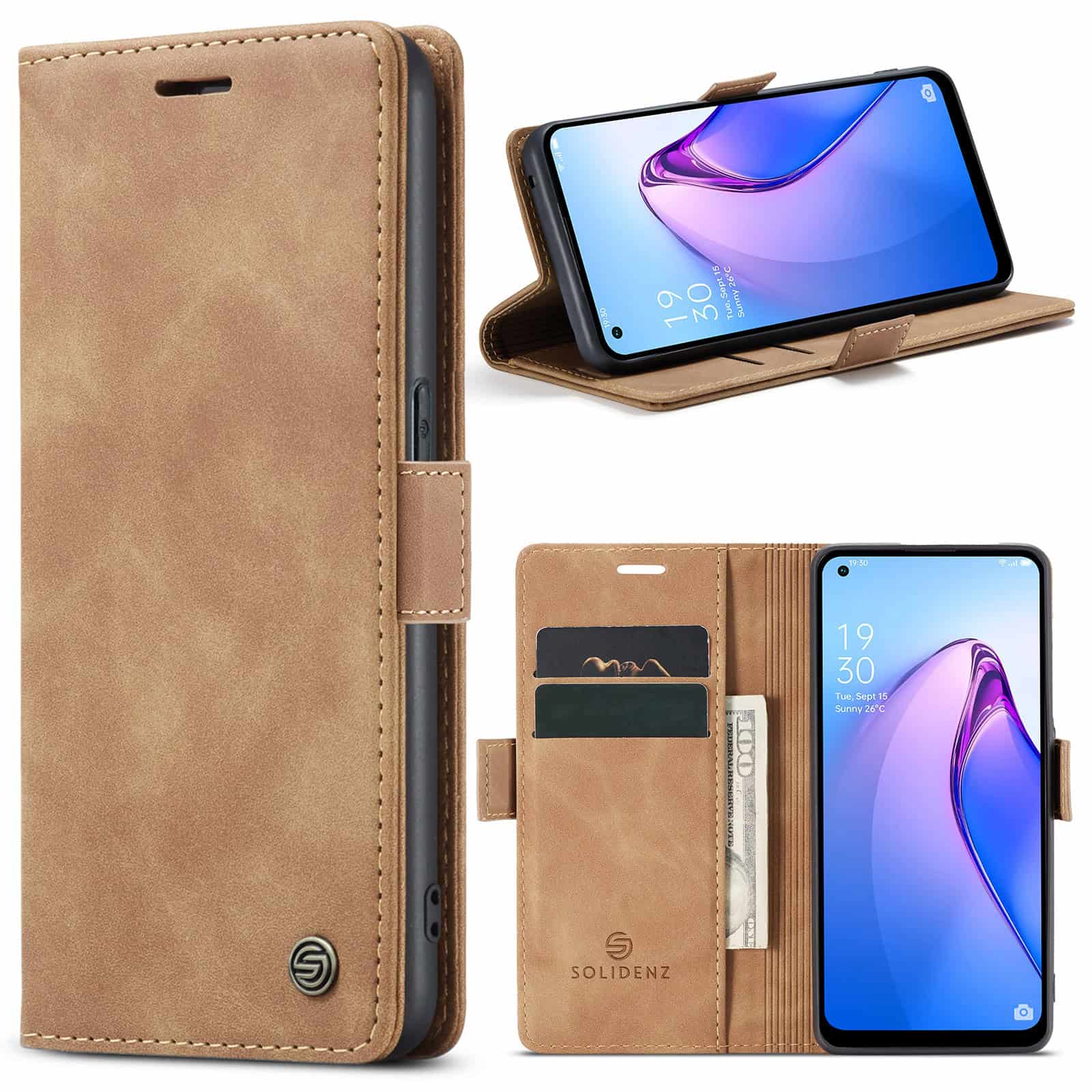 Solidenz Urban Book Oppo Reno8 Pro hoesje - Bruin Main Image