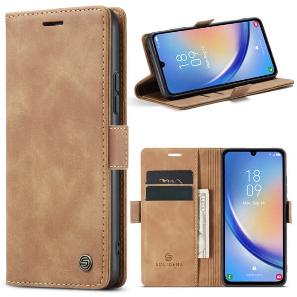Solidenz Urban Book Samsung A34 hoesje - Bruin