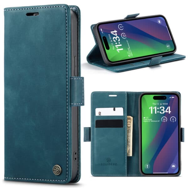 Solidenz Urban Book iPhone 15 hoesje - Blauw