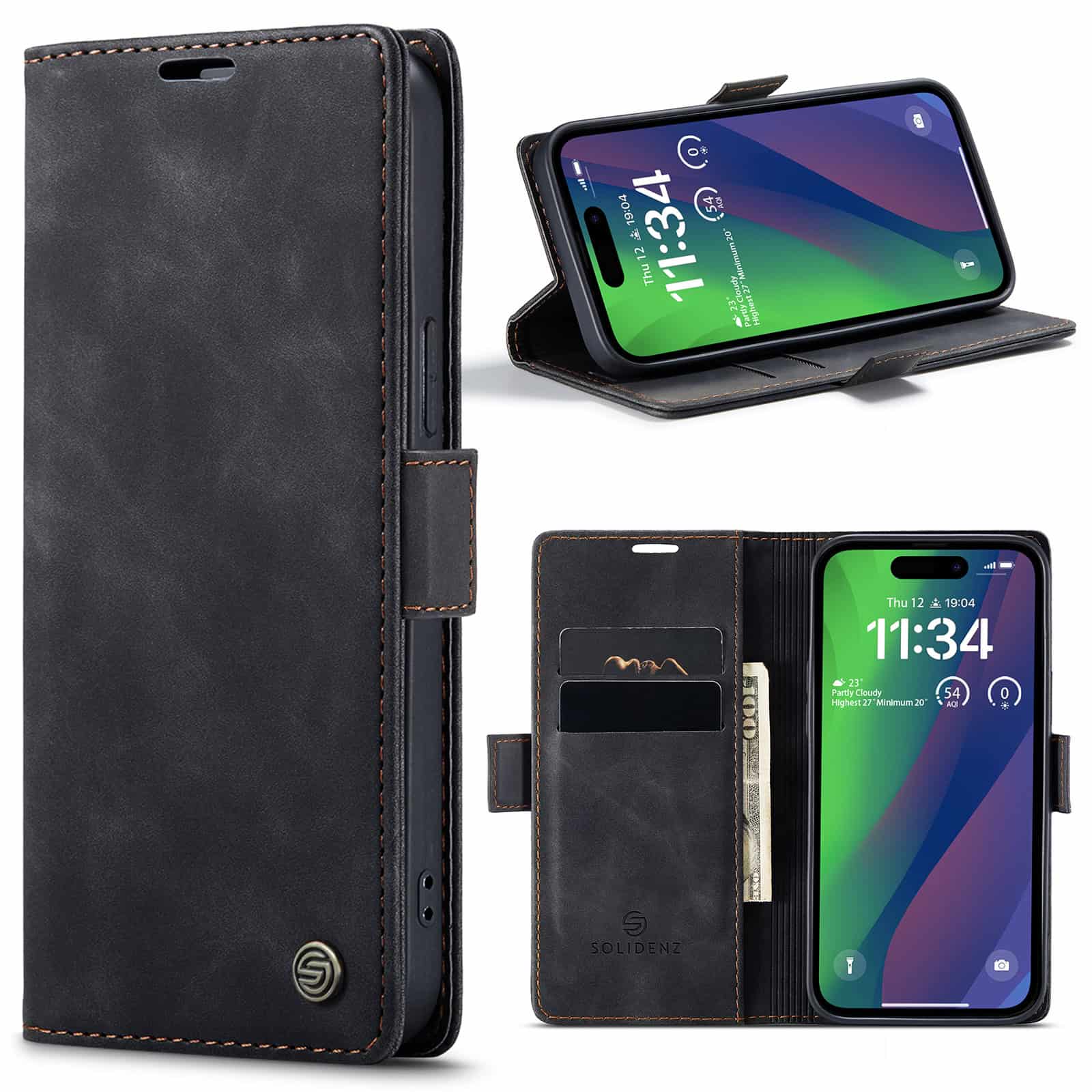 Solidenz Urban Book iPhone 15 Plus hoesje - Zwart Main Image