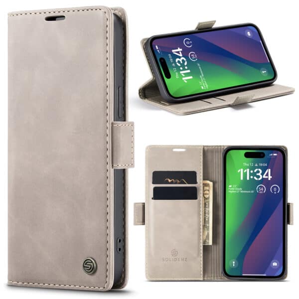 Solidenz Urban Book iPhone 15 hoesje - Beige