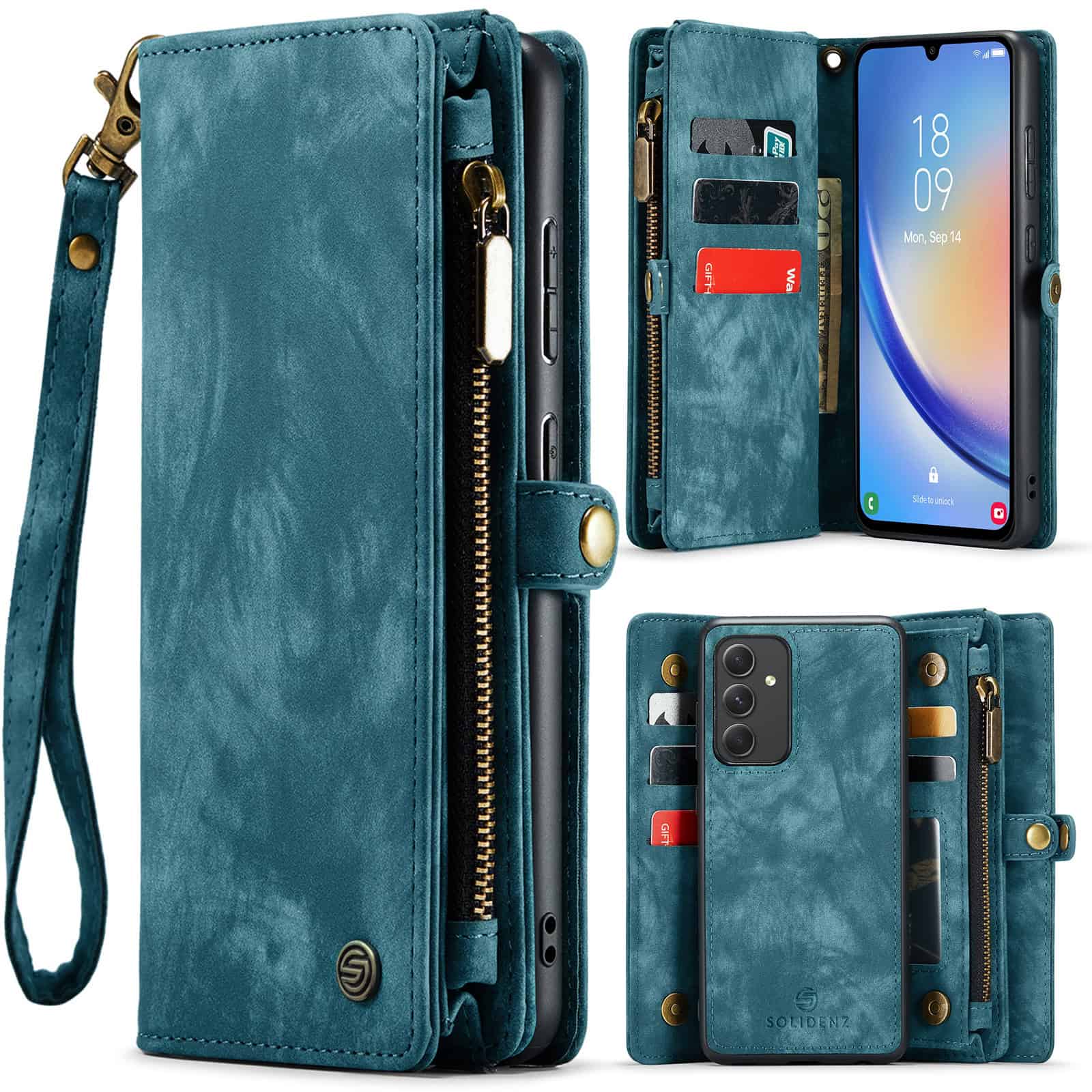 Solidenz Urban Wallet Samsung A34 5G hoesje - Blauw Main Image