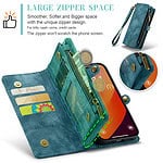 iPhone 15 Pro Max hoesje Solidenz wallet met rits en koord blauw - 9