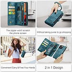 iPhone 15 Pro Max hoesje Solidenz wallet met rits en koord blauw - 11