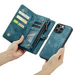 iPhone 15 Pro Max hoesje Solidenz wallet met rits en koord blauw - 8