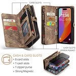 iPhone 15 Pro Max hoesje Solidenz wallet met pasjeshouder bruin - 9