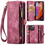 iPhone 15 Pro Max hoesje Solidenz wallet met polskoord rood Main Image