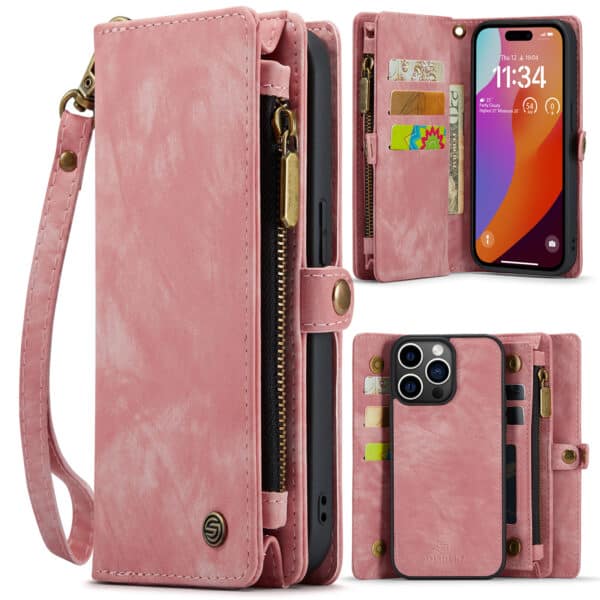 Solidenz Urban Wallet iPhone 14 Pro hoesje - Roze