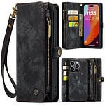 iPhone 15 Pro Max hoesje Solidenz wallet met pasjeshouder zwart Main Image
