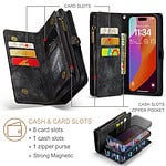 iPhone 15 Pro Max hoesje Solidenz wallet met pasjeshouder zwart - 9