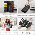 iPhone 15 Pro Max hoesje Solidenz wallet met pasjeshouder zwart - 10