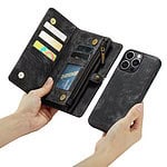 iPhone 15 Pro Max hoesje Solidenz wallet met pasjeshouder zwart - 14