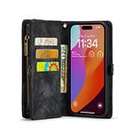 iPhone 15 Pro Max hoesje Solidenz wallet met pasjeshouder zwart - 3