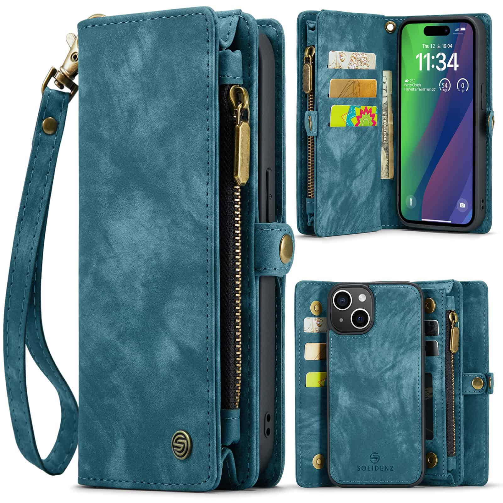 Solidenz Urban Wallet iPhone 14 Plus hoesje - Blauw Main Image