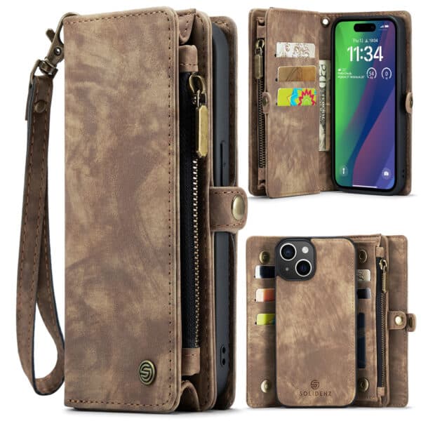 Solidenz Urban Wallet iPhone 14 hoesje - Bruin