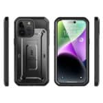 Supcase 360 Backcase hoesje met screenprotector iPhone 15 Pro Max - Zwart - 2