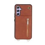 Solidenz Fashion Portemonnee hoesje met koord Samsung Galaxy A55 - Bruin - 1