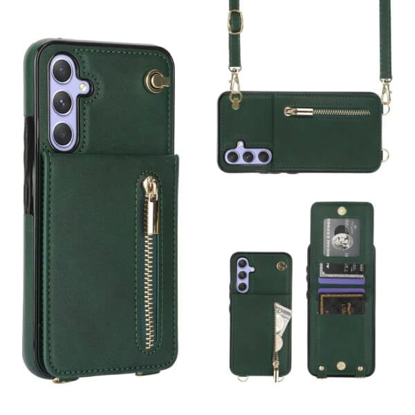 Solidenz Fashion Portemonnee hoesje met koord Samsung Galaxy A15 - Groen