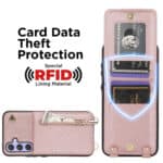 Solidenz Fashion Wallet hoesje met koord Samsung Galaxy A14 - Roségoud - 4