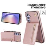Solidenz Fashion Wallet hoesje met koord Samsung Galaxy A14 - Roségoud - 5