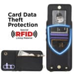 Solidenz Fashion Wallet hoesje met koord Samsung Galaxy S23 FE - Zwart - 4