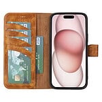 Solidenz Moda Book iPhone 15 Plus echt leren hoesje - Lichtbruin - 3