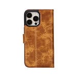 Solidenz Moda Book iPhone 13 Pro Max echt leren hoesje - Lichtbruin - 1