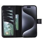iPhone 15 Pro Max hoesje Solidenz Moda Book case van echt leer zwart - 3