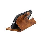 Solidenz Moda Book iPhone 13 Pro echt leren hoesje - Lichtbruin - 4
