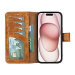 Solidenz Moda Book iPhone 13 echt leren hoesje - Lichtbruin - 3
