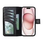 Solidenz Moda Book iPhone 13 echt leren hoesje - Zwart - 3