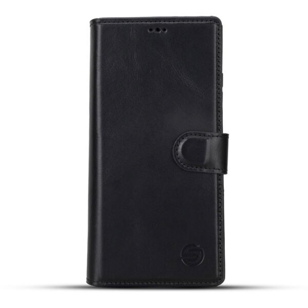 Solidenz Moda Book Samsung S23 Ultra echt leren hoesje - Zwart