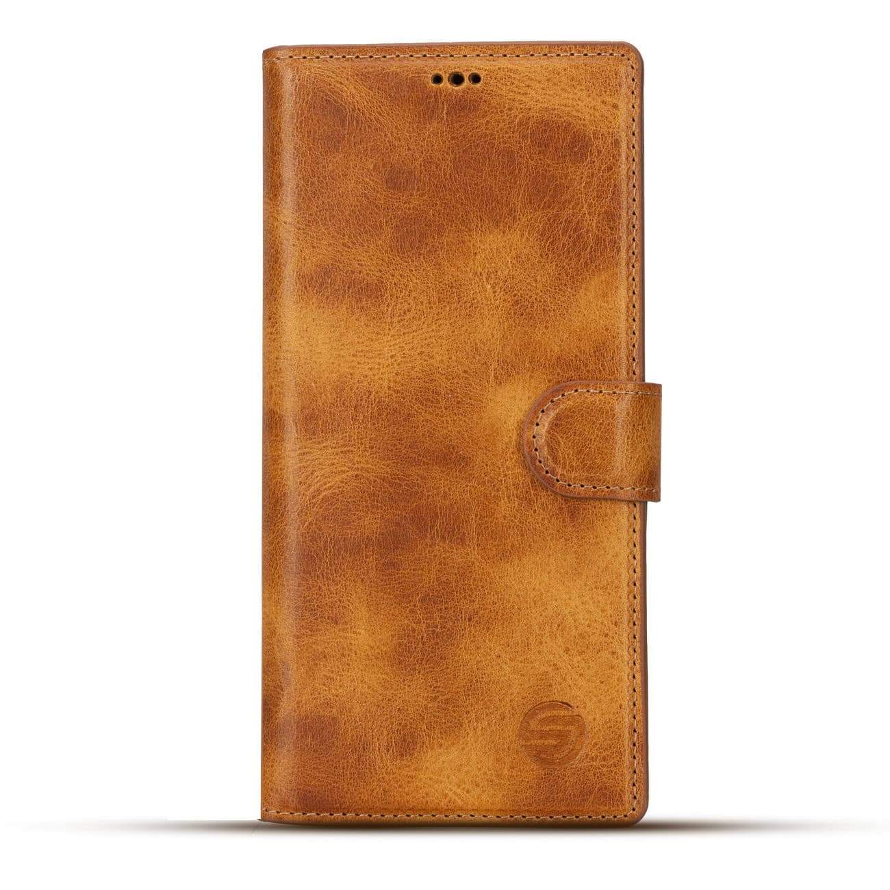 Solidenz Moda Book Samsung S24 Ultra echt leren hoesje - Lichtbruin Main Image