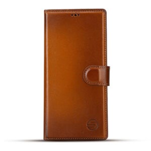 Solidenz Moda Book Samsung S23 Ultra echt leren hoesje - Bruin Main Image