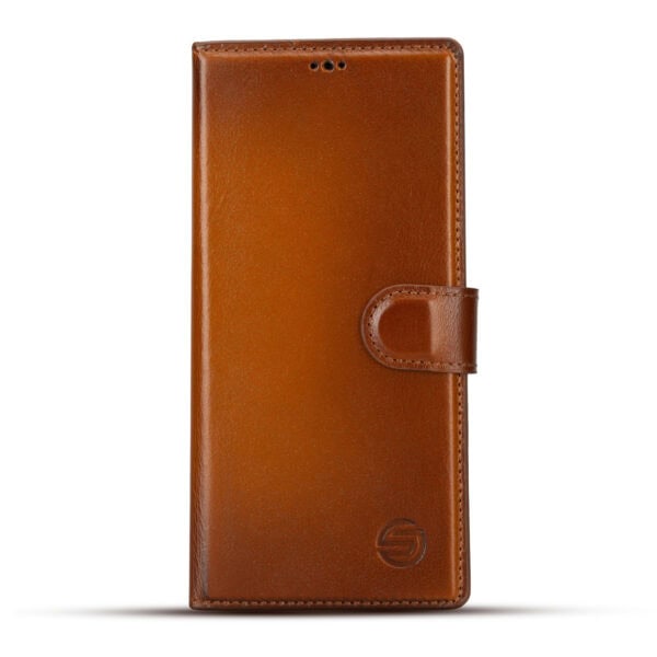 Solidenz Moda Book Samsung S23 Ultra echt leren hoesje - Bruin