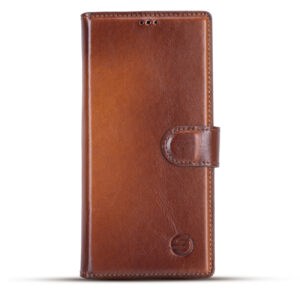 Solidenz Moda Book Samsung S24 Ultra echt leren hoesje – Bruin