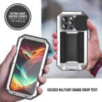 iPhone 15 Pro Max hoesje Fonu metalen stofdichte case zilver - 3