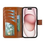 Solidenz Moda Book iPhone 13 echt leren hoesje - Bruin - 2