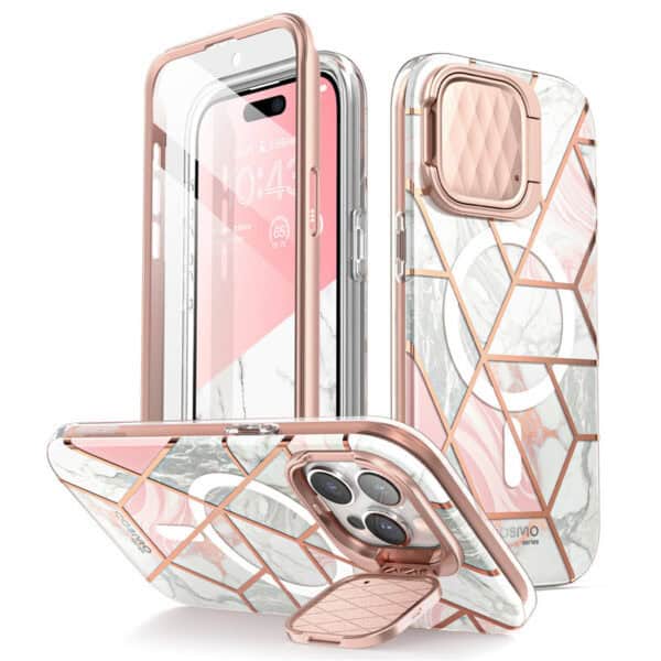 Cosmo iPhone 15 Pro Max Mag Case met Screen protector - Marmer