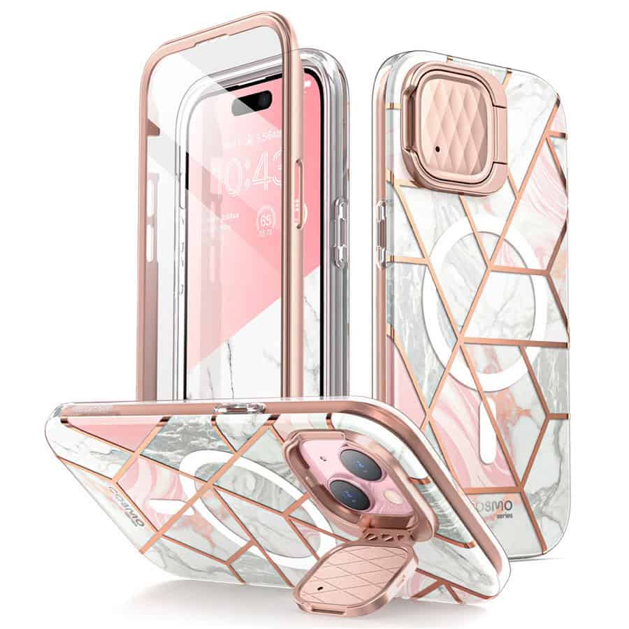 Cosmo iPhone 15/14/13 Mag Case met Screen protector - Marmer Main Image