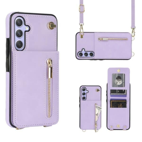 Solidenz Fashion Portemonnee hoesje met koord Samsung Galaxy A15 - Violet