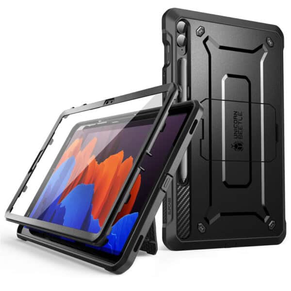 Supcase Fullcover hoes met screenprotector Samsung Tab S9 FE Plus - 12.4 inch - Zwart