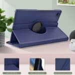 Samsung Galaxy Tab A9 hoes - Hoesje - Case Cover - Bookcase - 360 Draaibaar - Roterend - Met Standaard - Beschermhoes Tab A9 - Blauw - 4