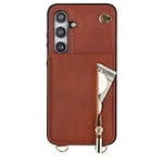 Solidenz Fashion Portemonnee hoesje met koord Samsung Galaxy S24 - Bruin - 1
