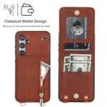 Solidenz Fashion Portemonnee hoesje met koord Samsung Galaxy S24 - Bruin - 2